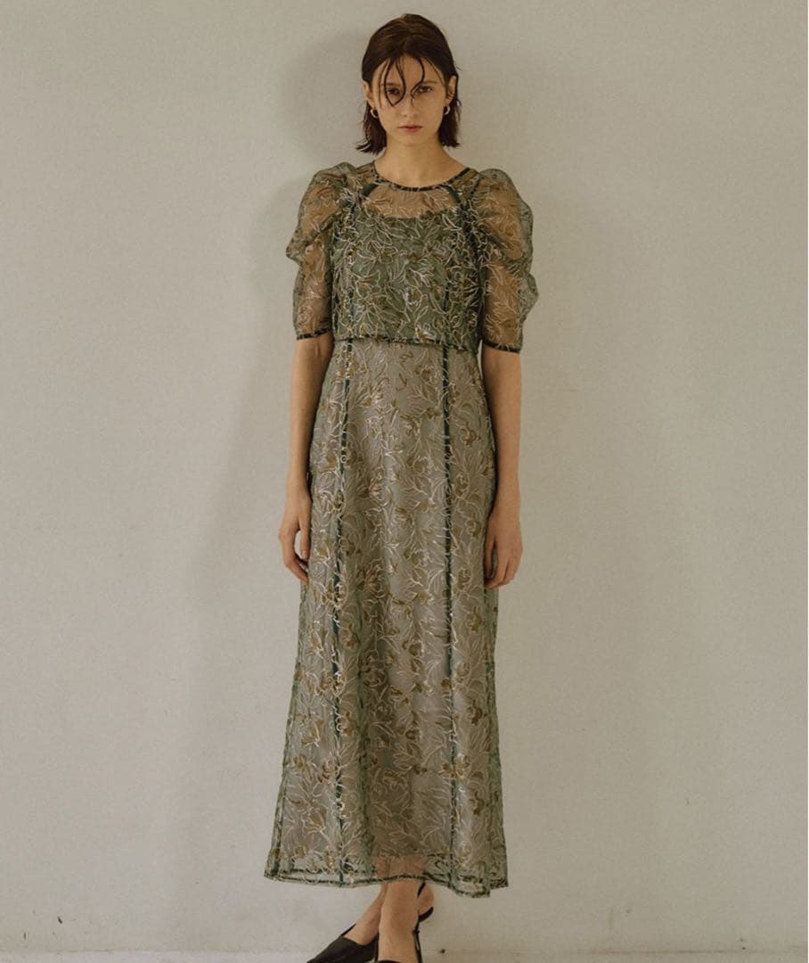 Dorry Doll レースレイヤードドレス　グリーン