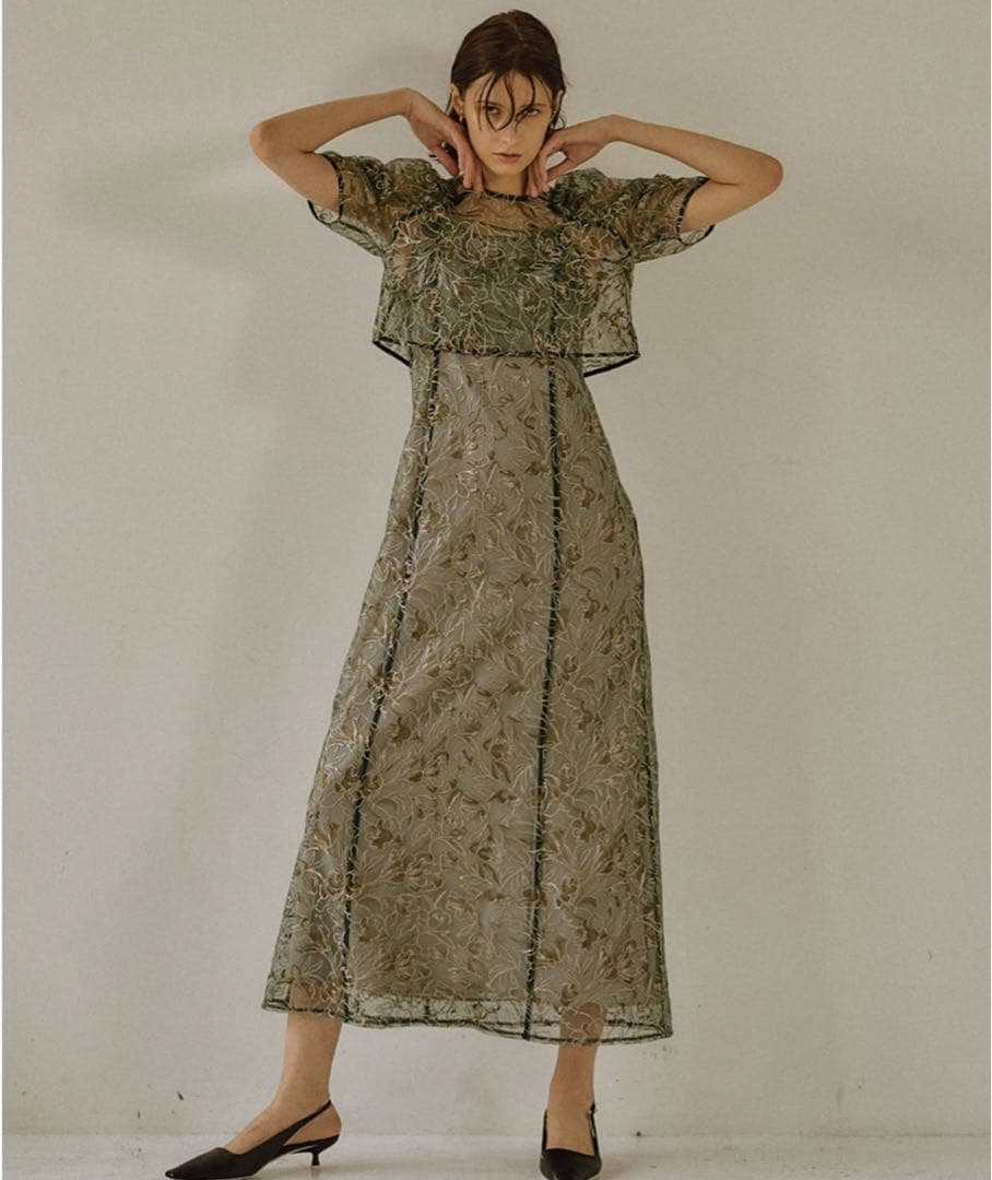 Dorry Doll レースレイヤードドレス　グリーン