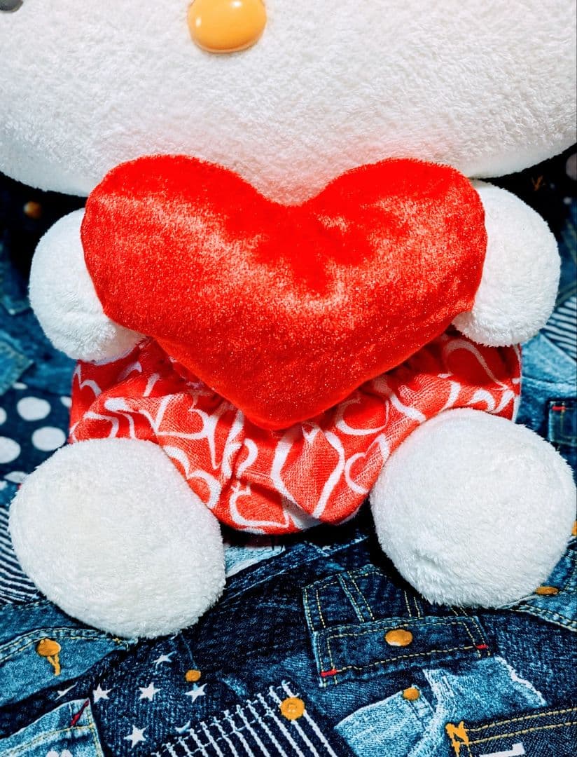 希少♡サンリオ♡キティ♡赤色ハートクッション♡BIGぬいぐるみ＆カラフルバーニー