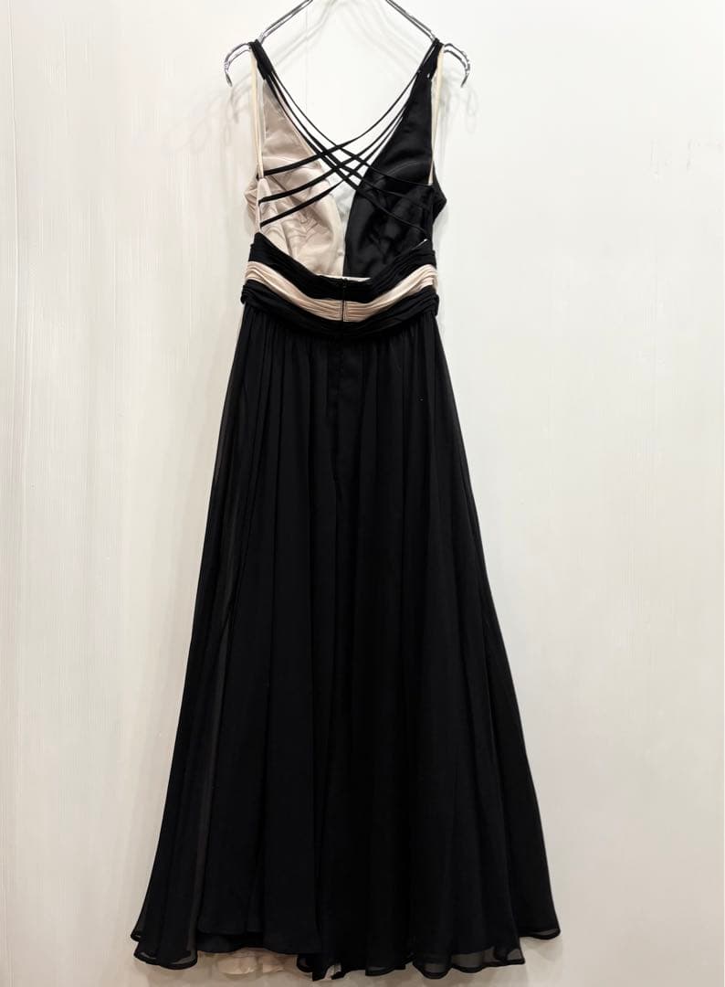 ERUKEI SETTAN バイカラー バッククロス シフォン ロングドレス 4