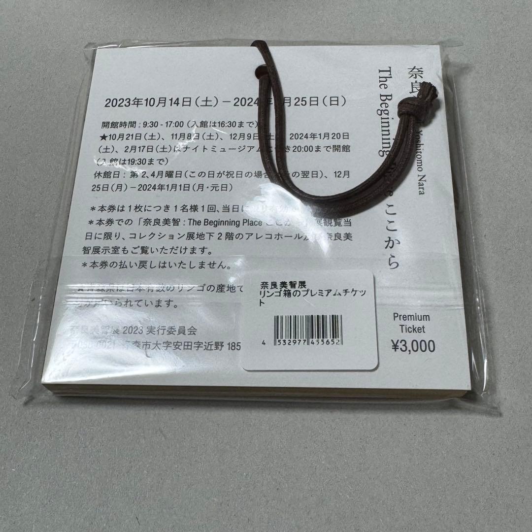 【未使用】奈良美智展　りんご箱　プレミアムチケット