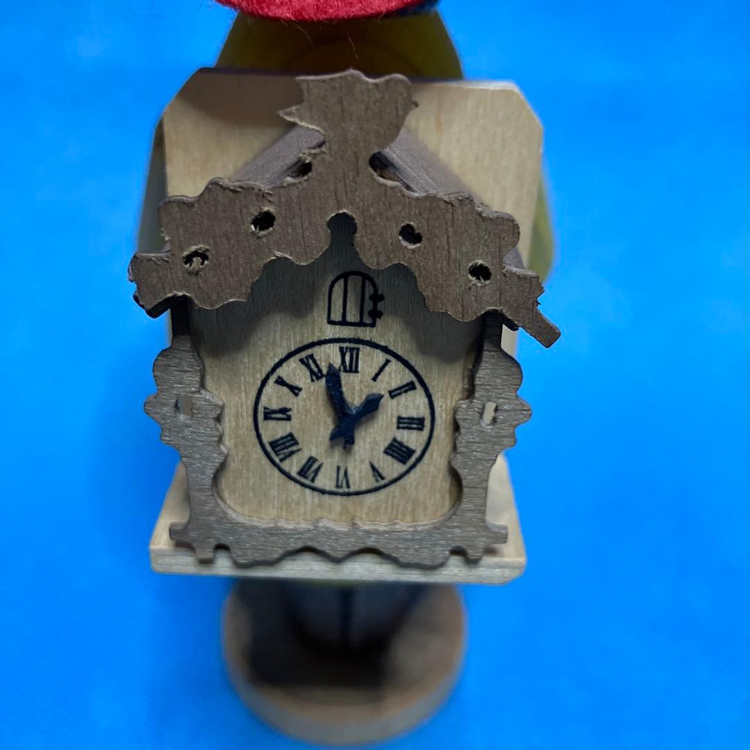 ドイツ クーネルト社 木製煙出し人形 ミニチュア時計バスケット付き