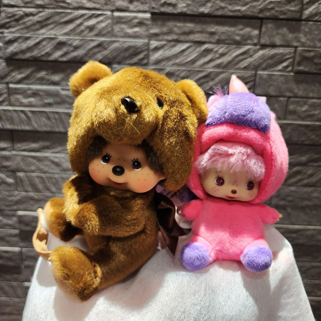 モンチッチベビチッチキーチェーンユニコーンしなこ&アニマル熊(グローブホルダー)