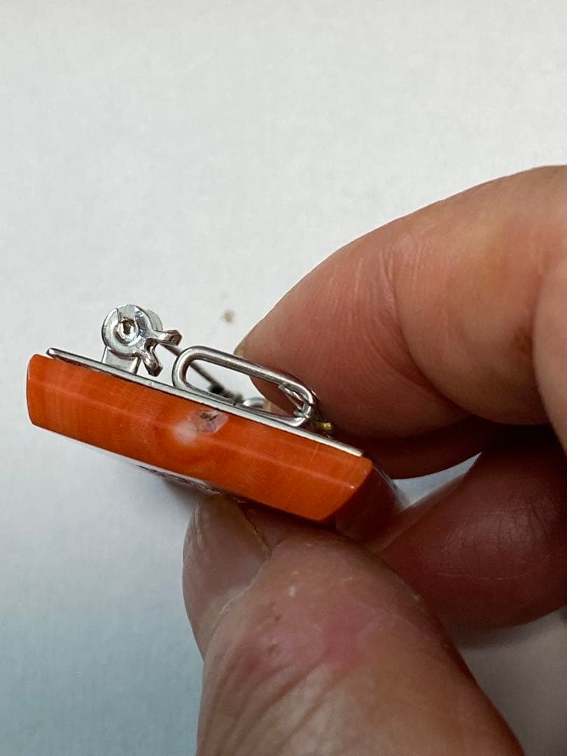 珊瑚　帯留　ブローチ　ヴィンテージ