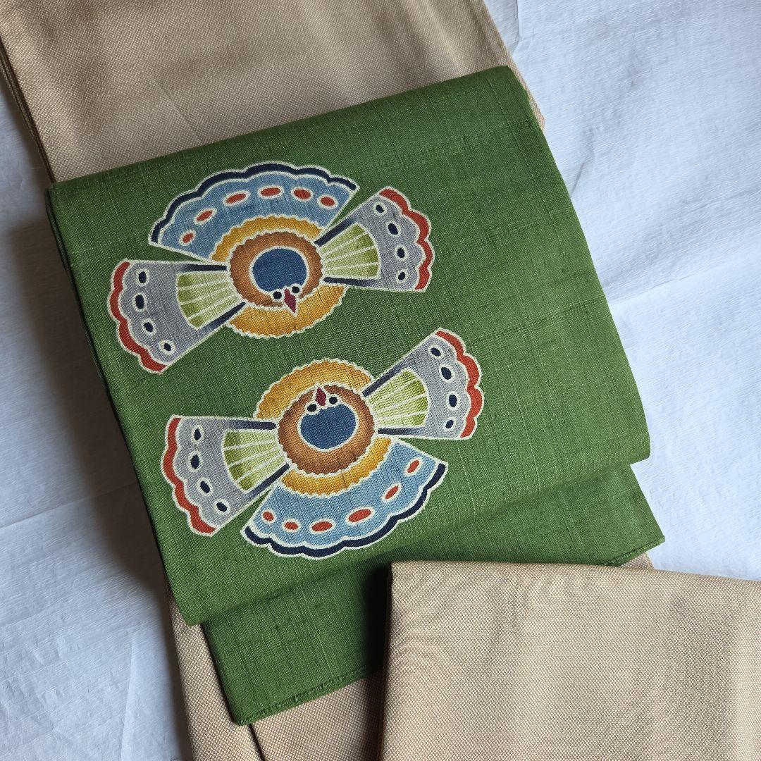 やわらかな榛色　行儀柄の江戸小紋