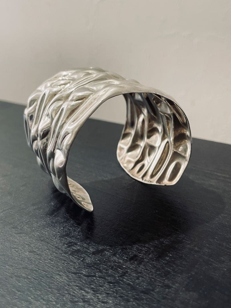 【本日限定価格】ヴィンテージ シルバーバングル　メキシコシルバー　カフバングル