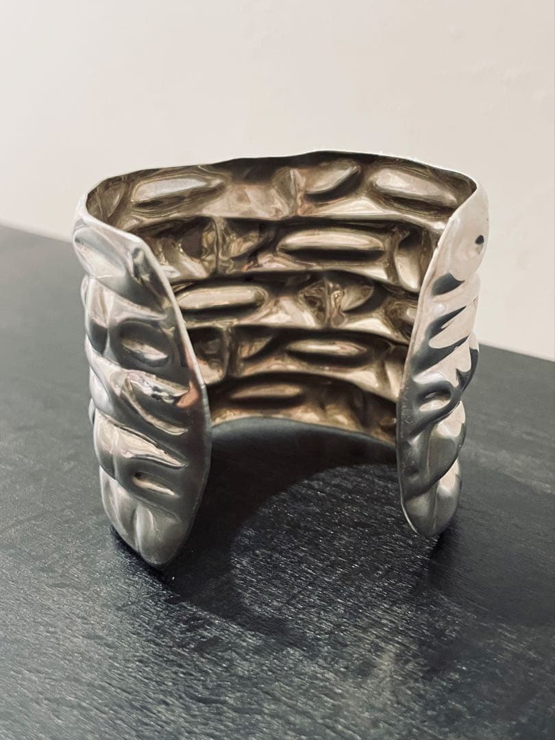 【本日限定価格】ヴィンテージ シルバーバングル　メキシコシルバー　カフバングル