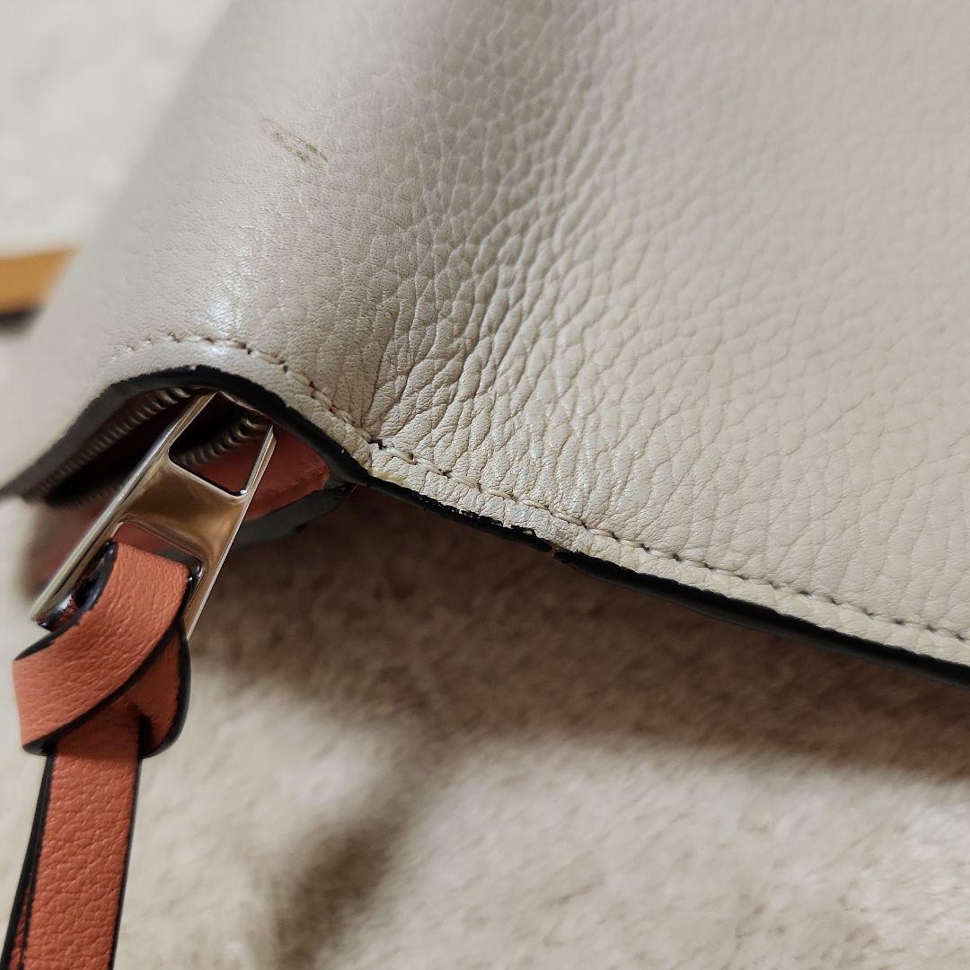 LOEWE アナグラム 二つ折り財布 ベージュ×ピンク コンパクトウォレット