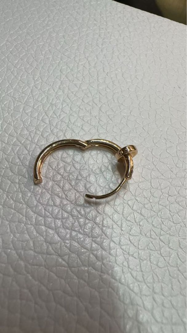 mamy 片耳 K18YG 12mm釘モチーフ　フープピアス(ダイヤなし)