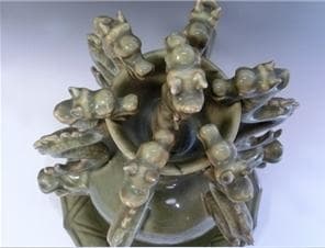 花瓶●龍尽くし 古い中国古美術 龍耳付き みごとな飾り 唐物 骨董品 希少■