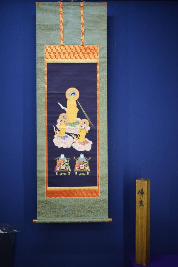 不詳/作者不明/天台宗/三尊仏/三尊佛/佛画/布袋屋掛軸HJ-460