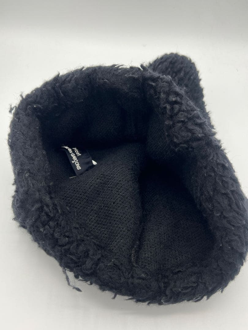 tricot COMME des GARCONS ボアニット帽ブラック希少ビッグ