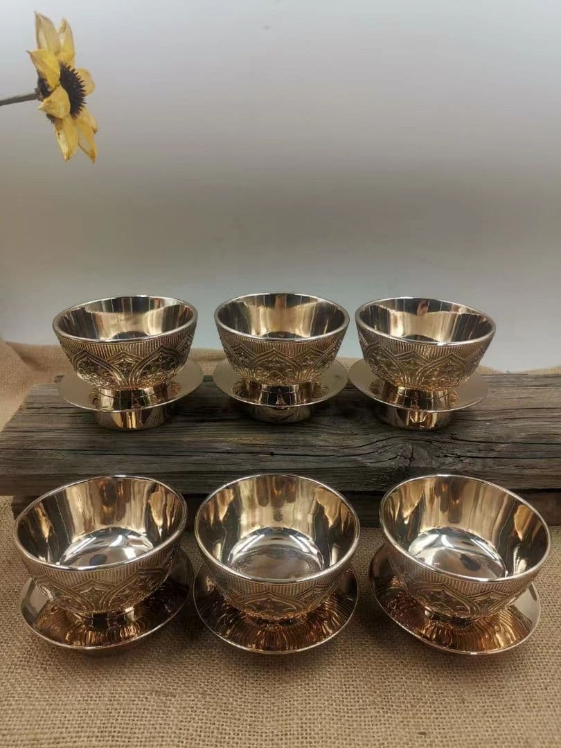 【修縁堂】密教仏教 6点セット 供杯 奉納 聖杯 法器法具仏具 真言宗 美術品