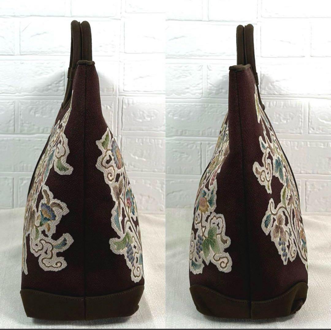 ひめs2‼️最終価格‼️美品‼️OKAJIMA 花柄刺繍 和装用バッグ