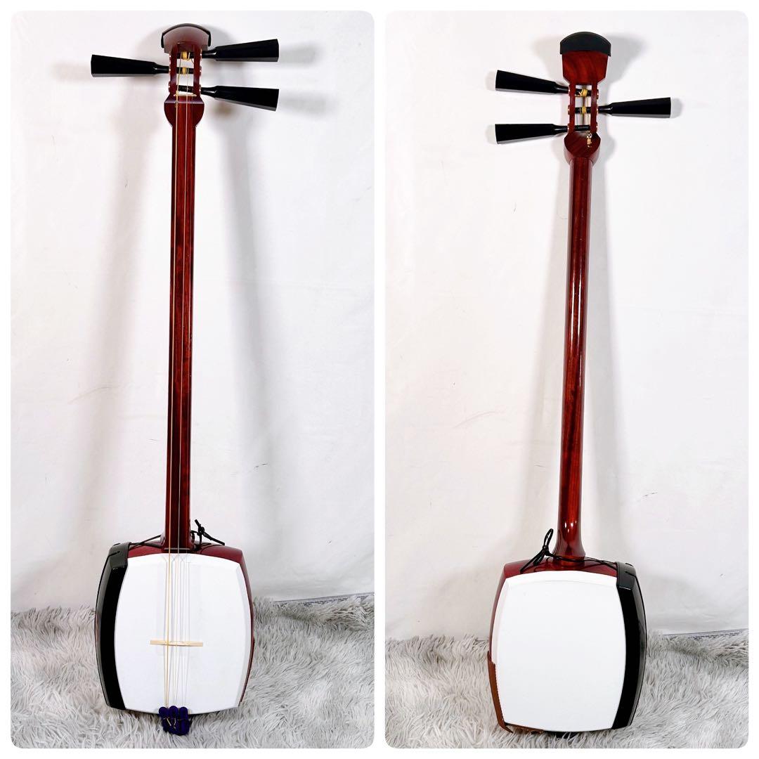 津軽三味線　高級花林　太棹　皮破れなし　天神欠けなし　ケース付　東さわり　延棹