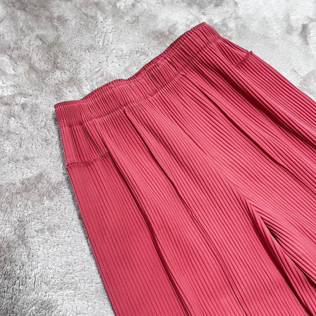 美品　イッセイミヤケ　me プリーツ　ワイドパンツ　ガウチョFINE KNIT