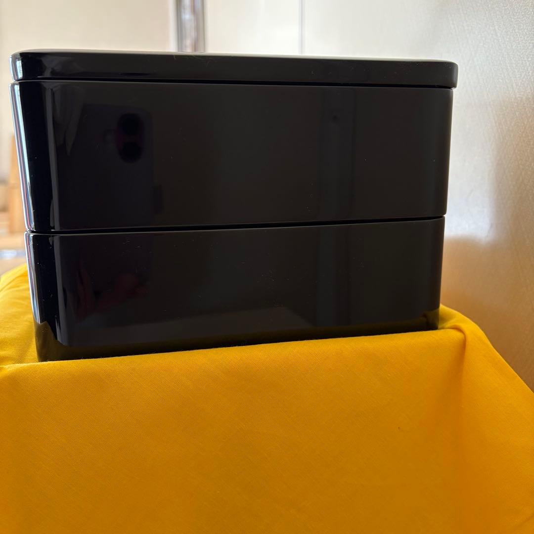 【新品 未使用】 輪島塗り 二段重 黒重箱　お正月