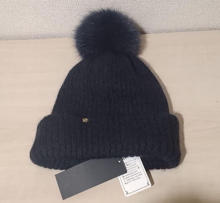 新品 CA4LA カシラ EX PLATINA FOX　ニット帽　紺　日本製