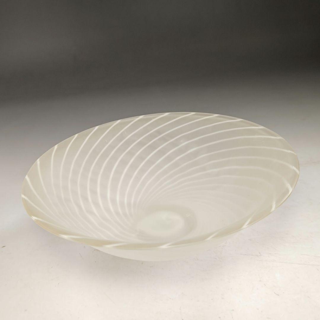 イ978 茶碗『水崎長寿』『義山硝子ガラス　雲渦　平茶碗　共箱』抹茶碗　茶道具