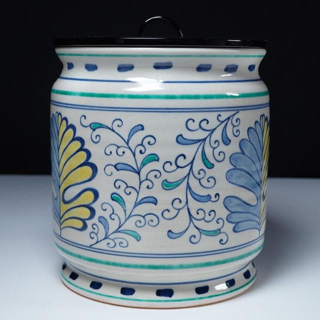 中村秋峰　和蘭陀紋水指　共箱　茶道具　紅毛写　オランダ写　京焼