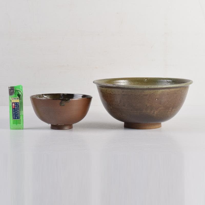 茶道具　利平造　郡上八幡　菓子鉢　茶碗　2点　共箱　N　8281