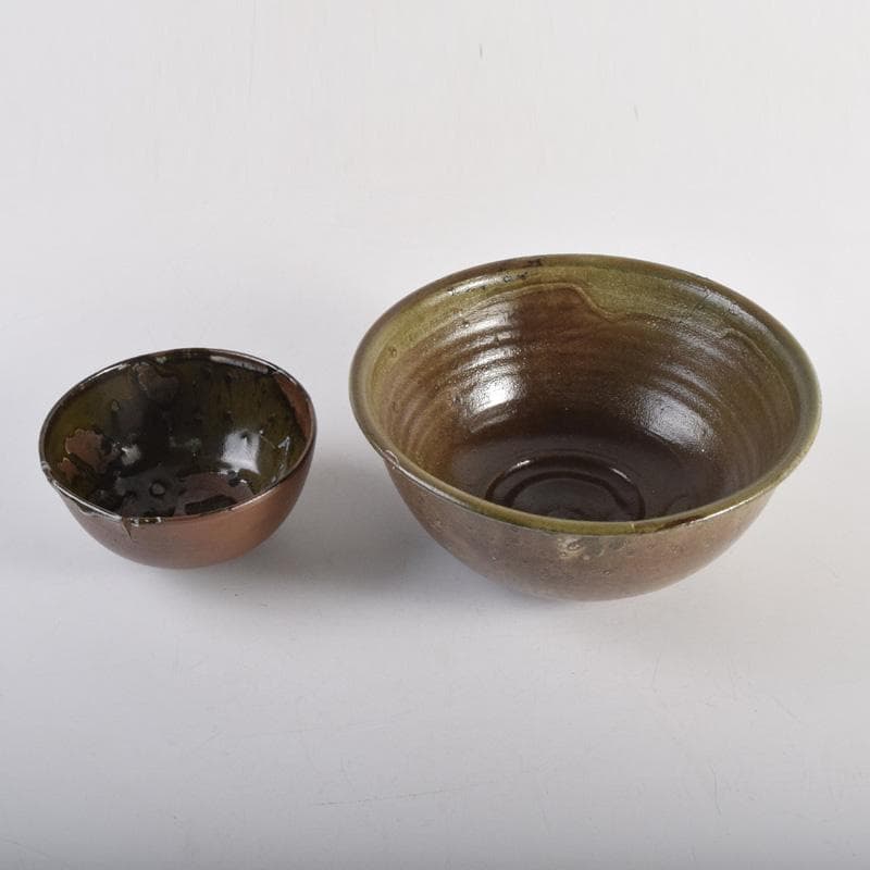 茶道具　利平造　郡上八幡　菓子鉢　茶碗　2点　共箱　N　8281