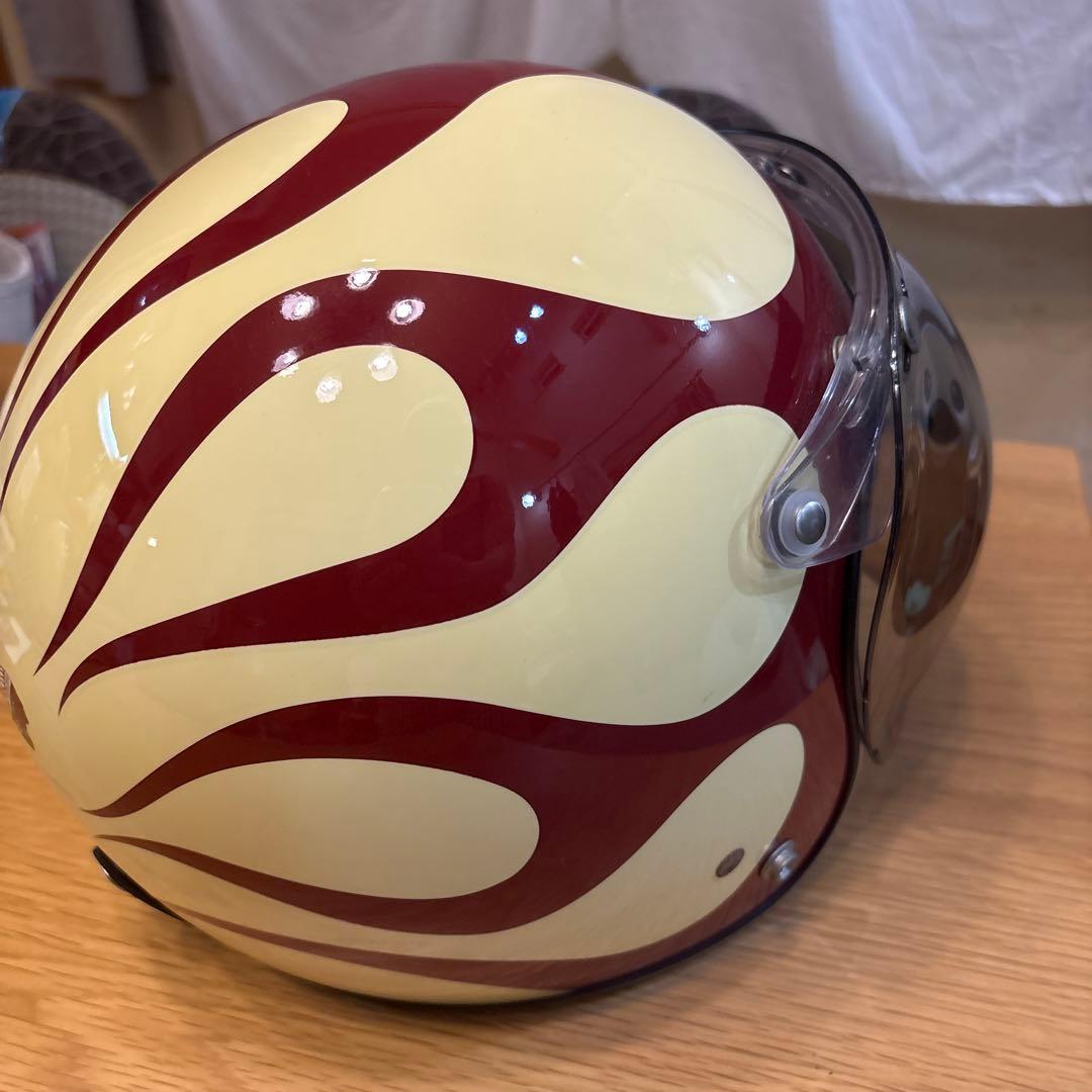 Indian ジェットヘルメット アイボリー/バーガンディ　週末限値下げします。