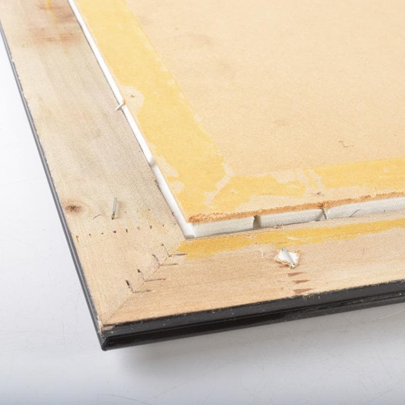 中国　唐木紫壇枠　景徳鎮　粉彩　蝶図　陶板　壁飾　V　5417A