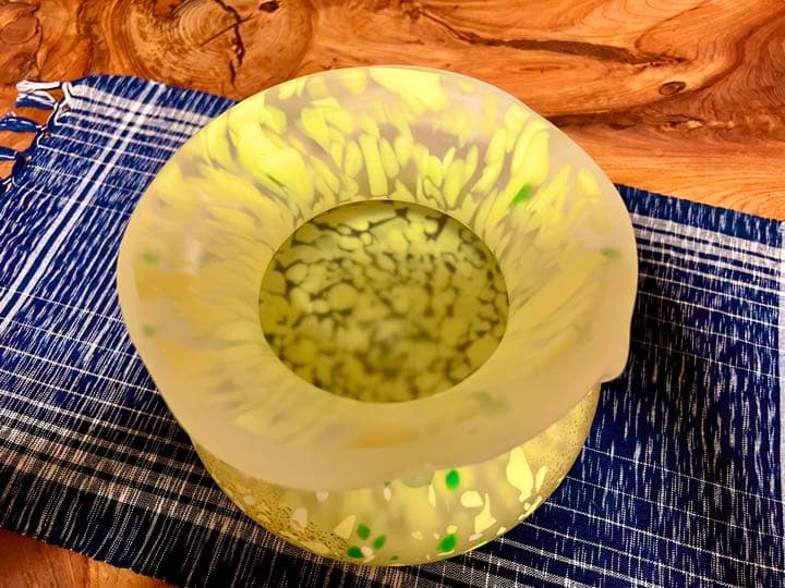 文化勲章受章作家　藤田喬平作　手吹『彩雲』共箱入り