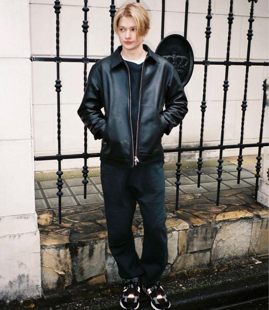 【最終値下げ！早い者勝ち！】シープレザー　襟付き　　 レザージャケット　黒