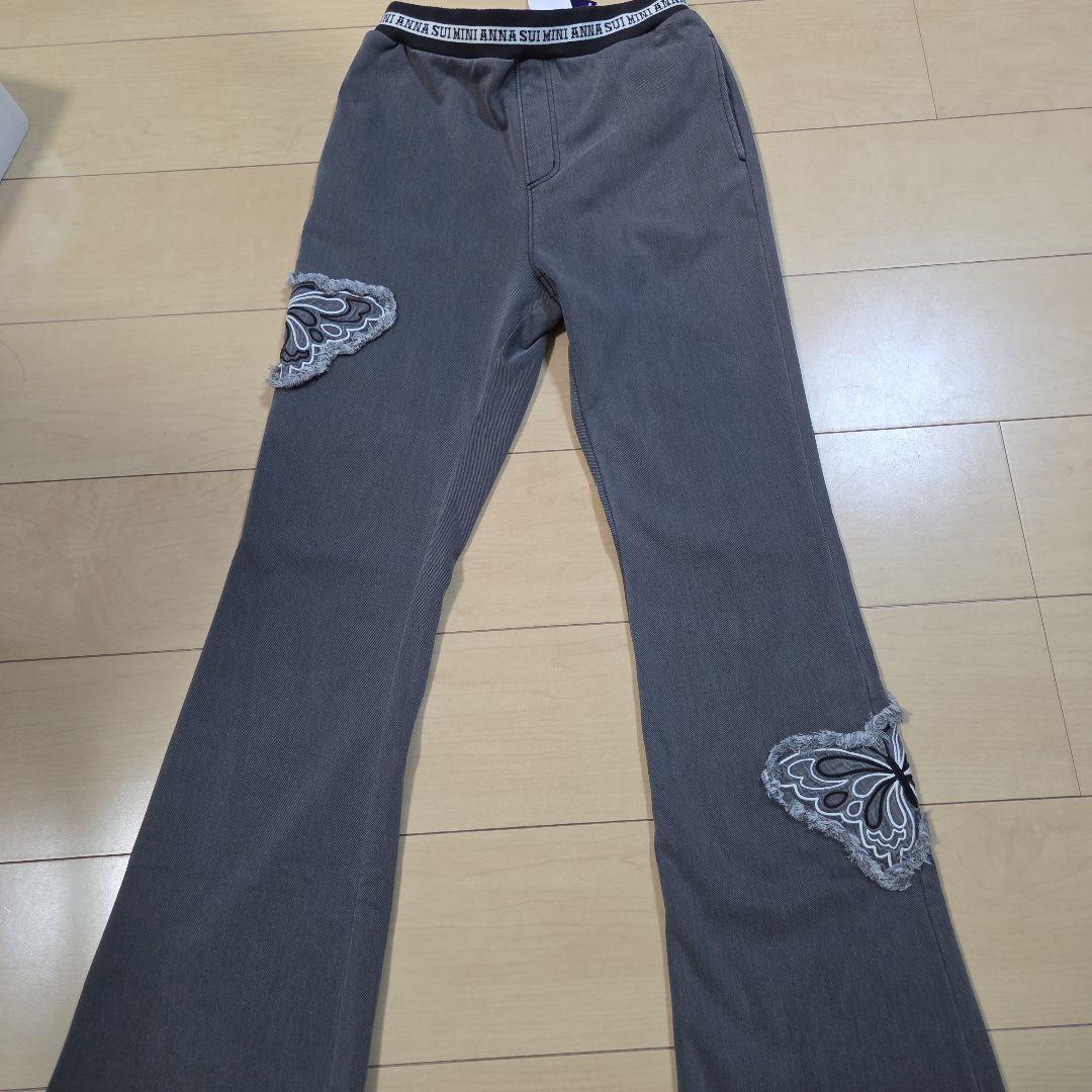 アナスイミニ　グレーフレアパンツ　裏起毛　160