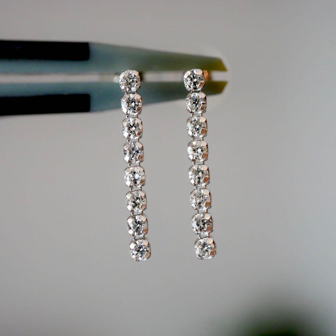 ポピー様【新品】ダイヤモンド ライン ピアス ネックレス 計2点