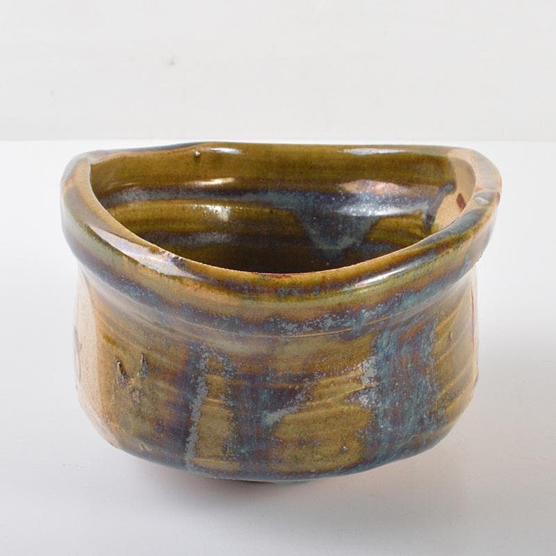 茶道具　織部焼　沓形茶碗　時代箱　V　R6456