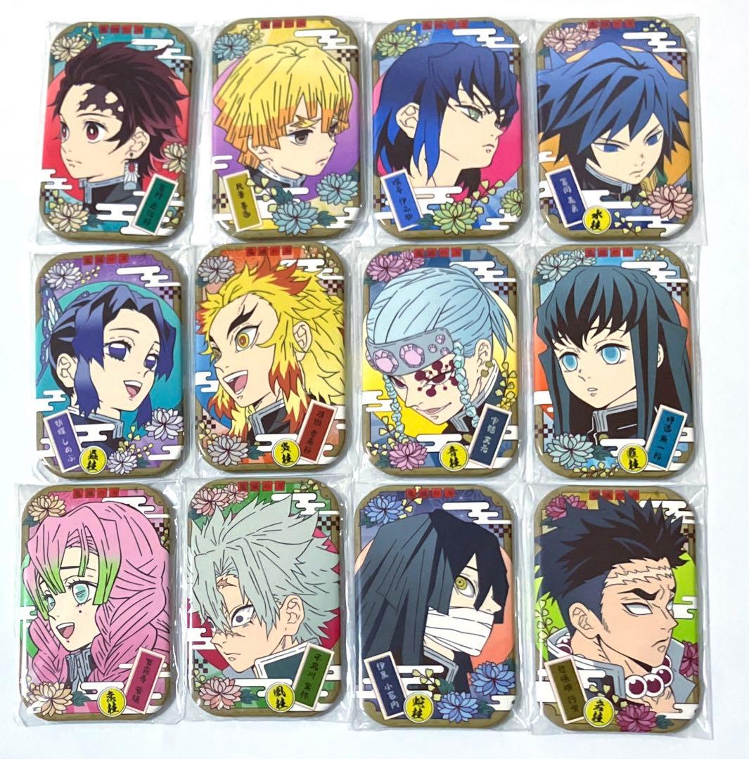 鬼滅の刃　まるかく　スクエア　缶バッジ　3 全種　コンプ　　12種セット