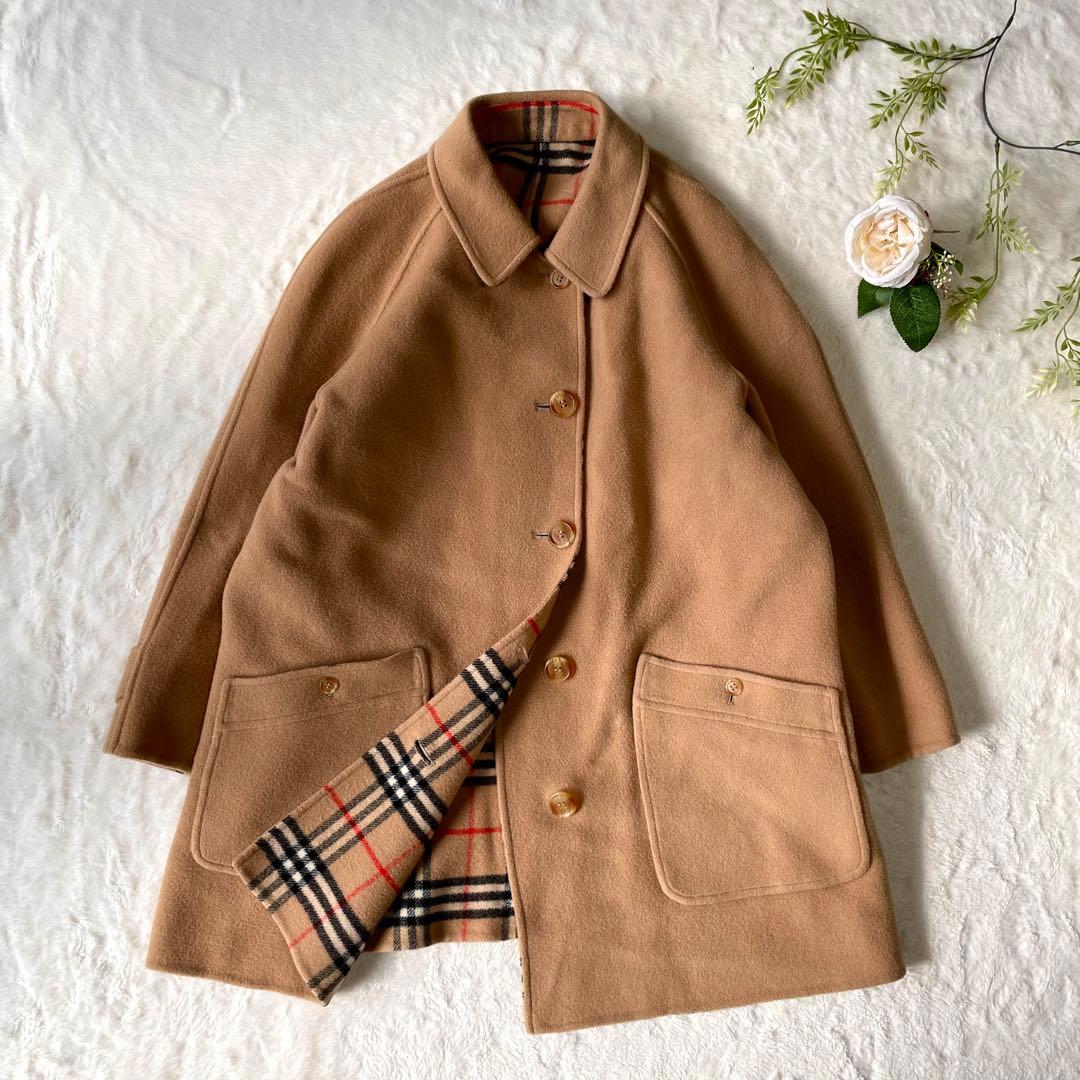 Burberrys バーバリー リバーシブル ロングコート ノバチェック ウール