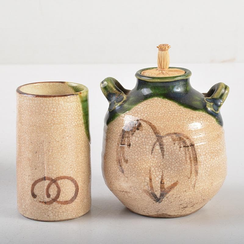 茶道具　桑茶箱　利休茶箱　茶碗　香合　など　5点　一式　　V　R5774