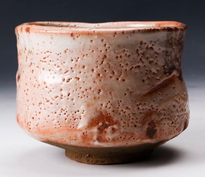 【最上位作　桃山陶】三浦繁久 志野茶碗 共箱 栞 茶道具　荒川豊蔵　加藤唐九郎