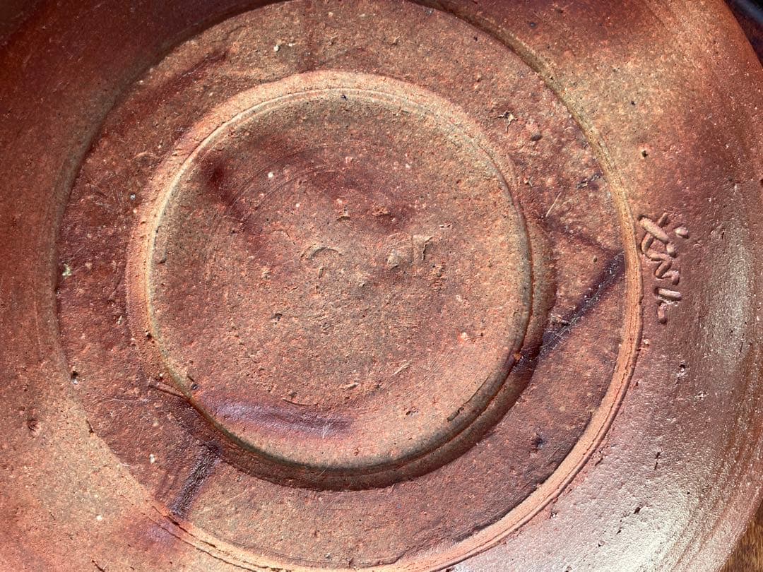 未使用　高級　備前焼　森丁斎作　陶器製装飾皿3枚セット　丸皿