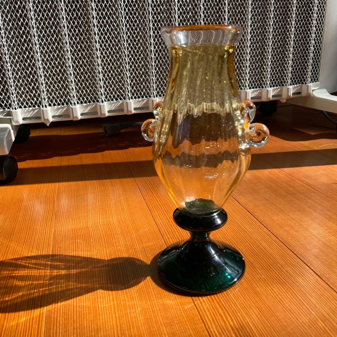 村松学　双耳花瓶　カンナカガラス　舩木倭帆