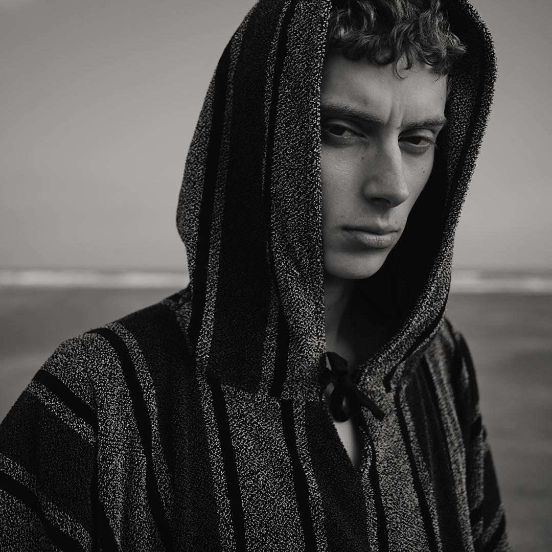 すぐ乾く吸水速乾「hotel_」のストライプ柄 サウナポンチョ