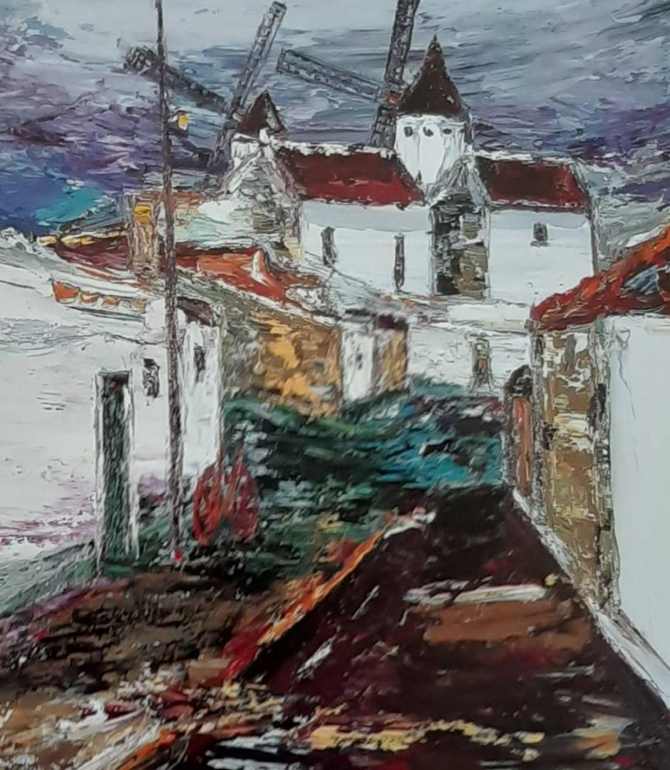 鈴木マサハル、「クリプターナ村」、希少画集の額装画、四季、風景