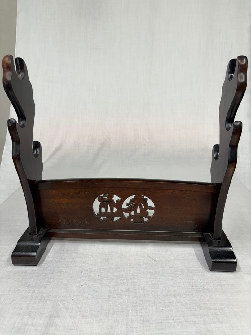 刀掛け 三本掛け 刀掛 透かし彫り 武具 骨董