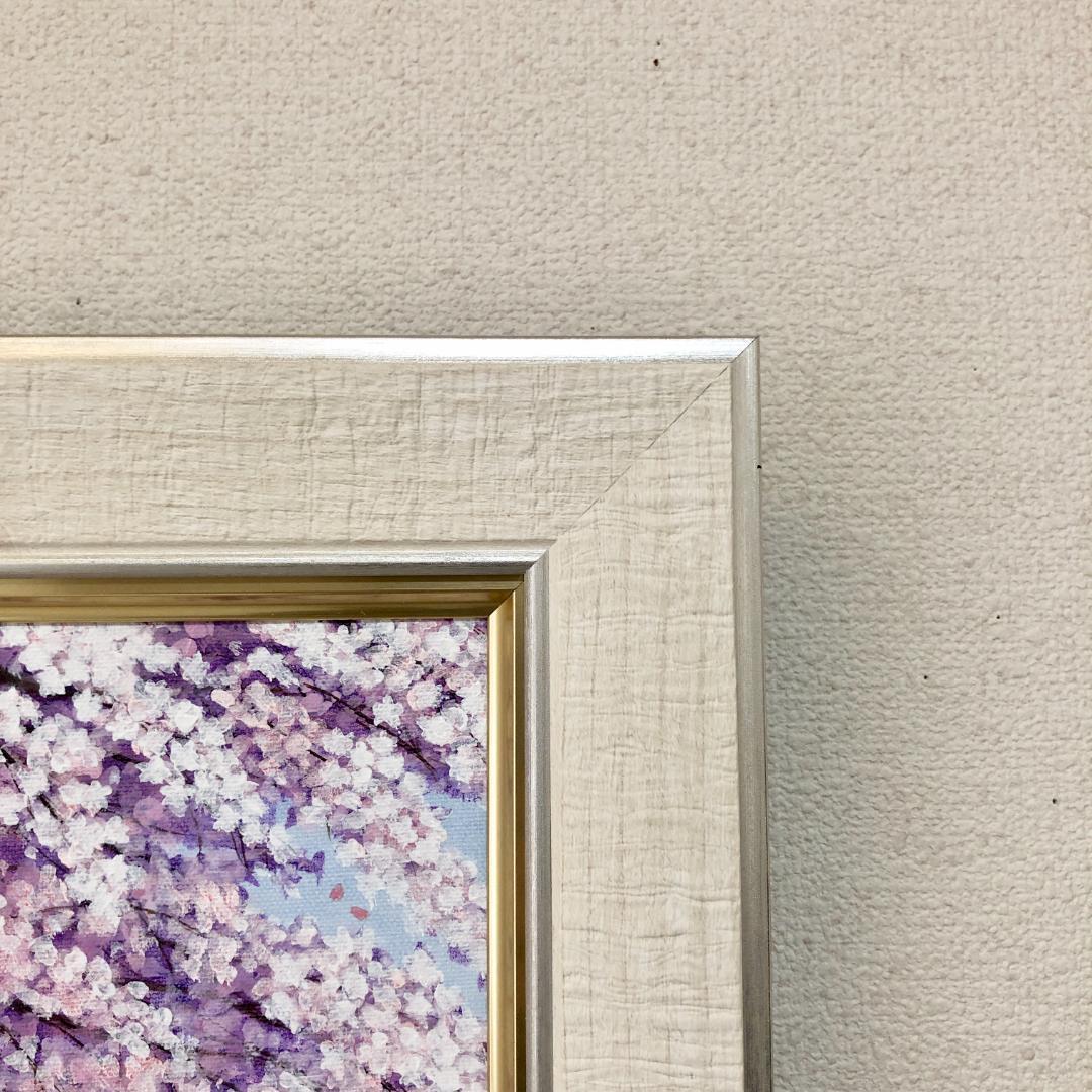 アクリル画　原画　「春爛漫03」額縁付　F4サイズ　キャンバス