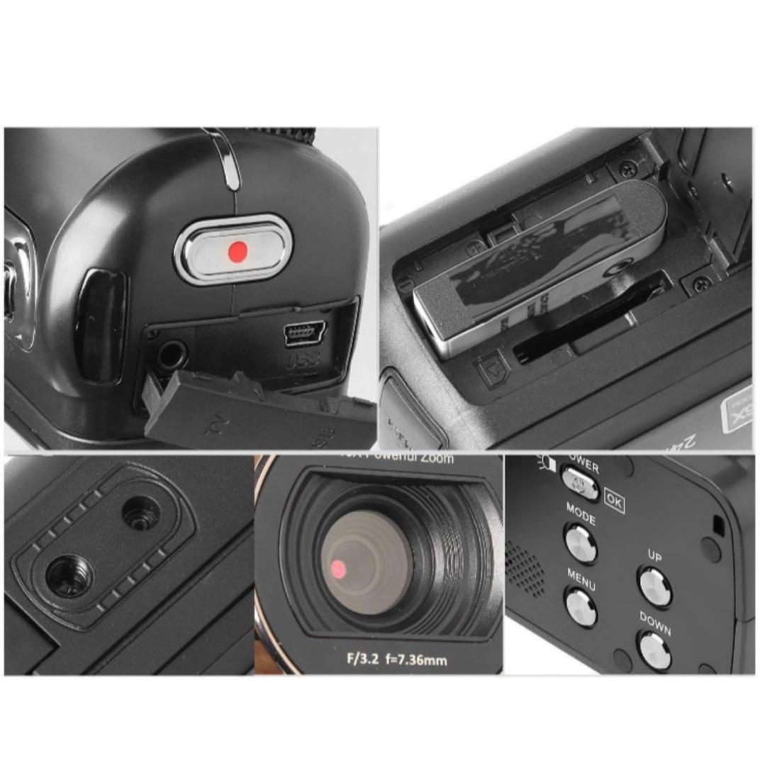 ビデオカメラ　ポータブルビデオカメラ　ブラック