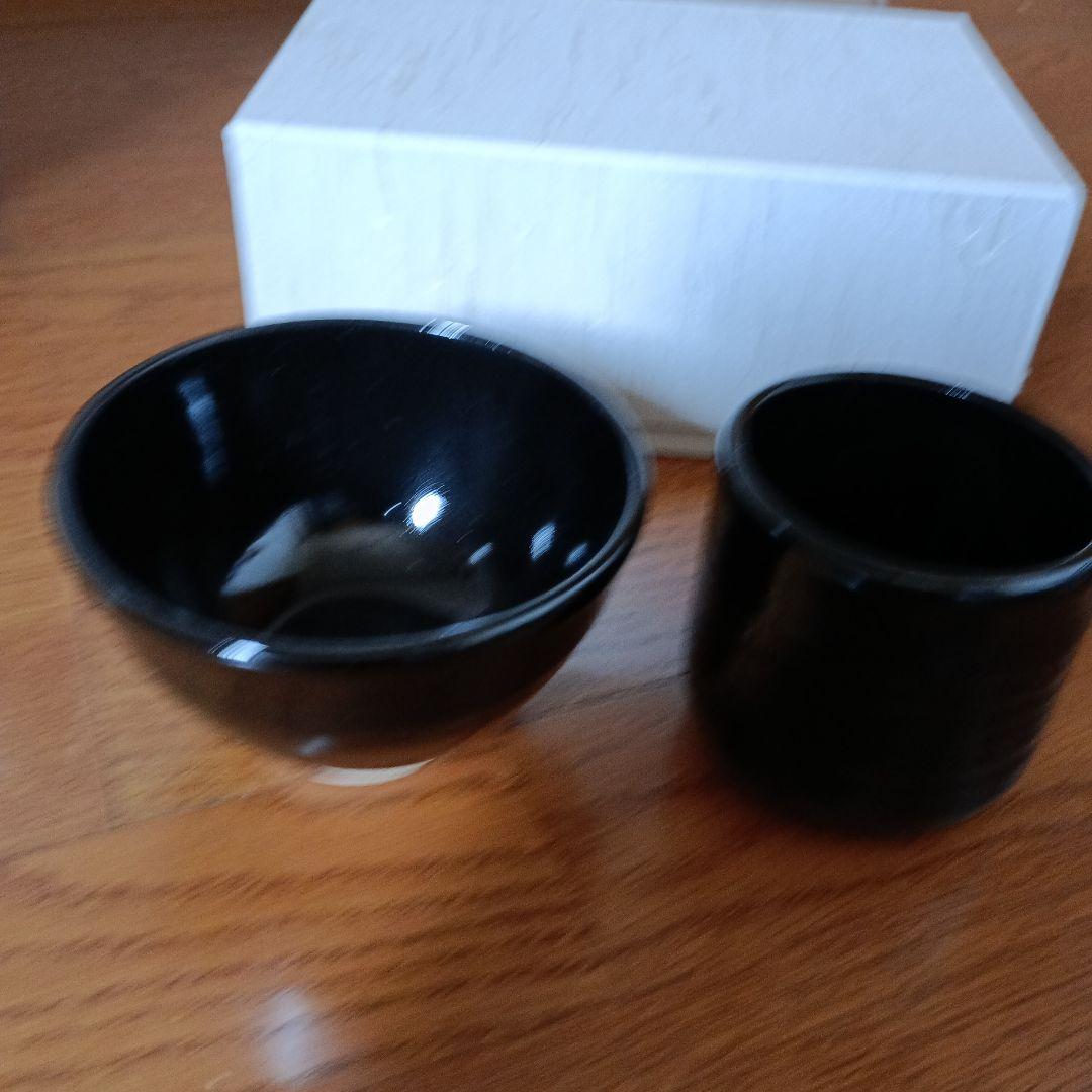 鈴木青児 黒釉茶碗 黒釉湯呑