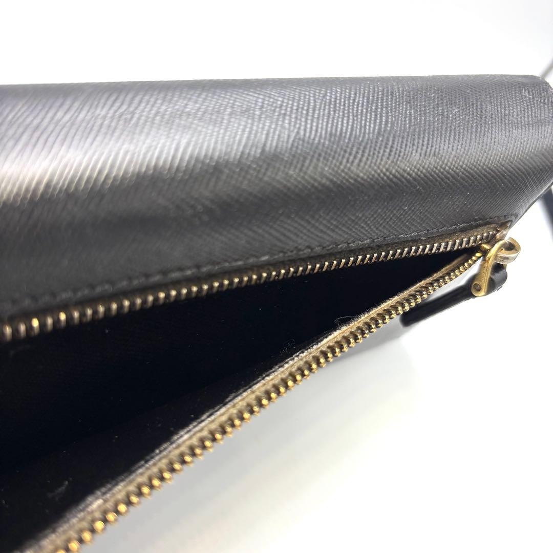 PRADA 長財布 サフィアーノレザー 黒 ロングウォレット レディース 本革