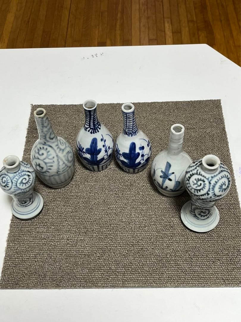 古伊万里 染付  鑑賞陶器　江戸中期　古伊万里染付蛸唐草鶴首瓶