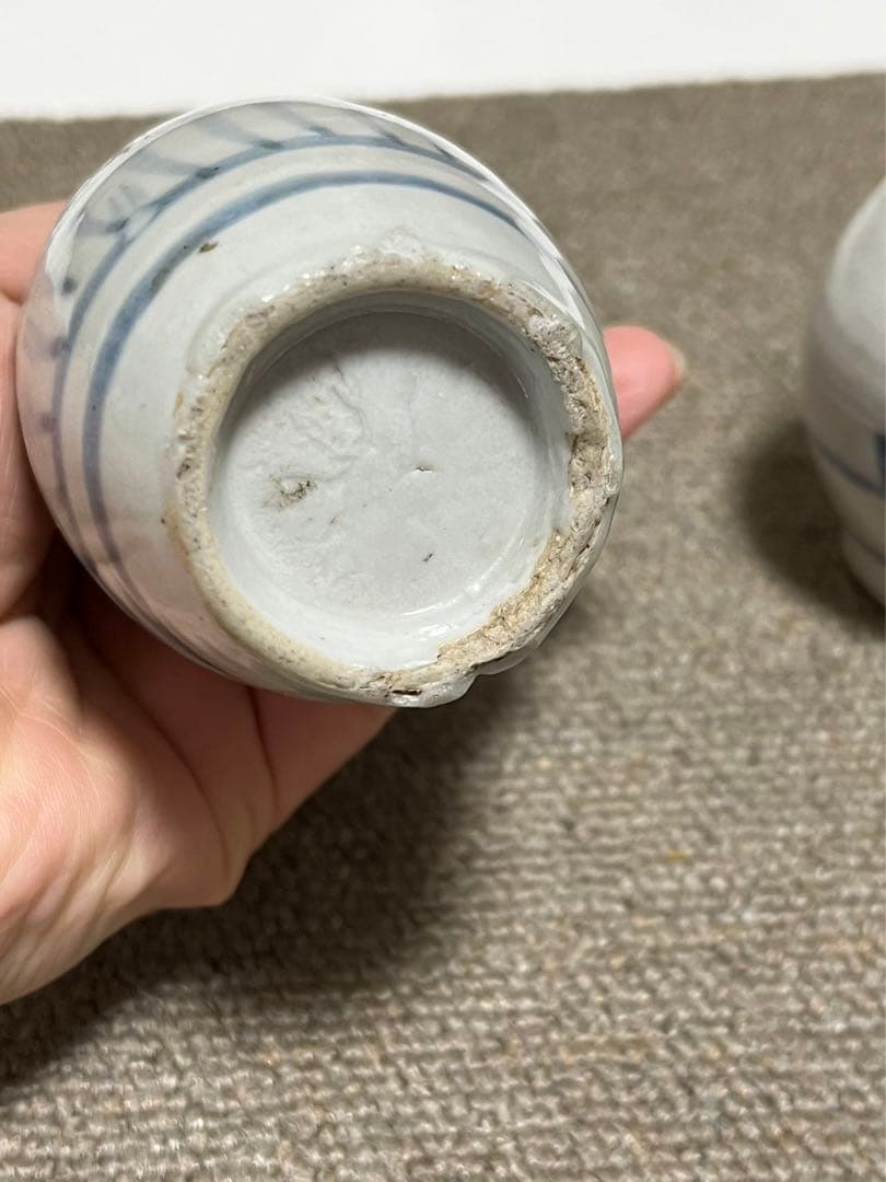 古伊万里 染付  鑑賞陶器　江戸中期　古伊万里染付蛸唐草鶴首瓶