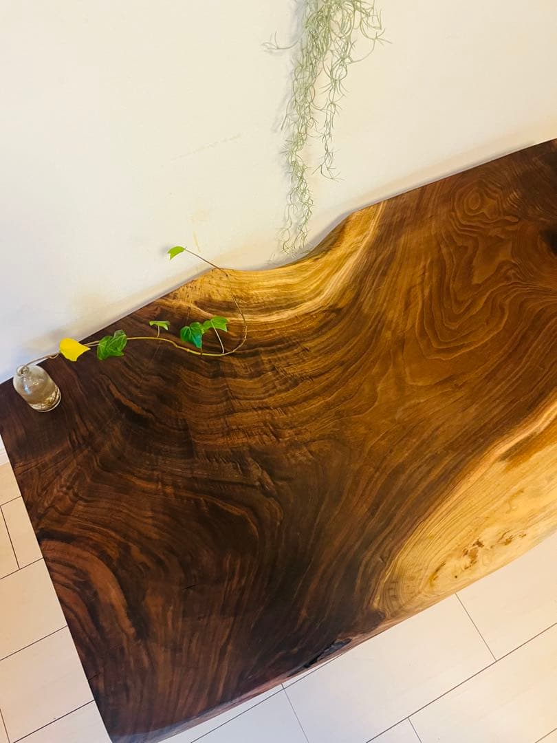 ブラックウォールナット　一枚板テーブル　ローテーブル