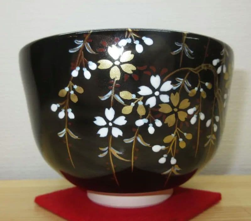 送料込【逢絢亭・新品】茶道具 茶碗 京焼 春の宵の図 錦光山香峰 共箱入り